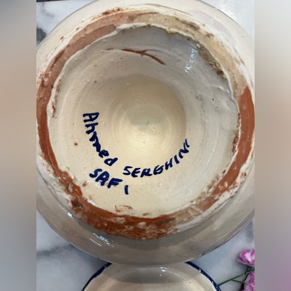 Moroccan Handmade Ceramic Ashtray Smokeless Cigar Exquisite 2-piece Design - Picture 13 of 13